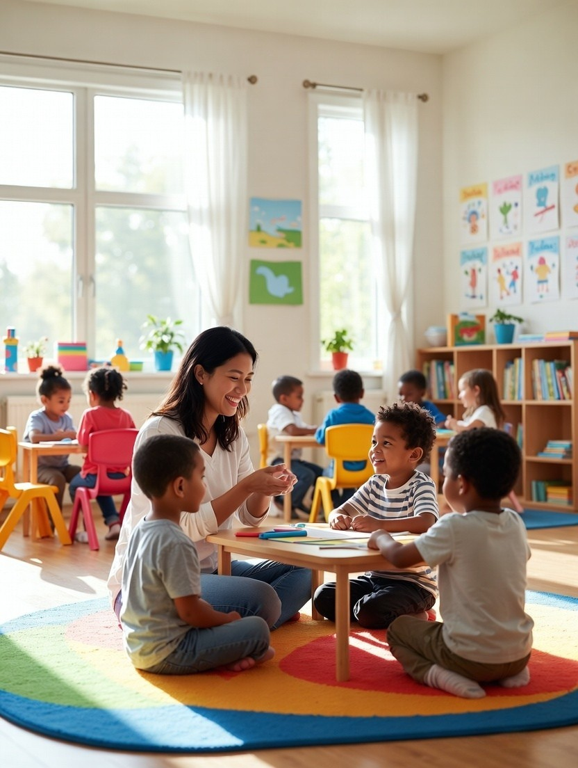 Bright classroom at Nana's Love